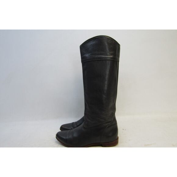 Frye Womens Size 8 M Dark Gray Leather Knee High Cowboy 15